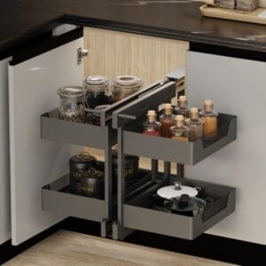 Magic Corner Double Pullout - Glass