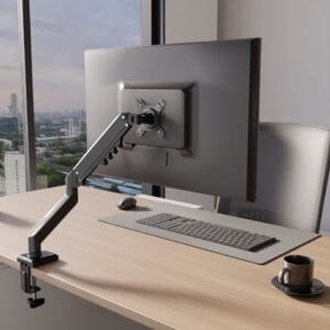 Computer Monitor Single Extended Arm Edge Mount 3