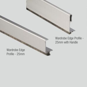 Aluminium Profile Handle - Edge for Wardrobe Sliding - 19 - 25 mm