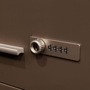 4 Digit Combination Lock - Zinc Wood