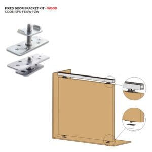 Fixed Door Bracket Kit - Wood (for Sliding partition system)