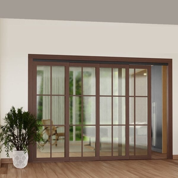 Add on kit for Linked Sliding Partition System 100 - Soft Close  (For Wood 3+1 Doors)