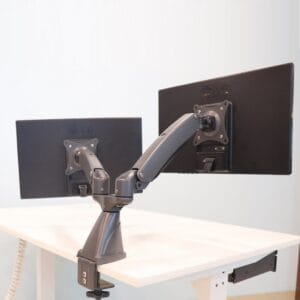 Computer Monitor Arm - Double Arm Edge Mount