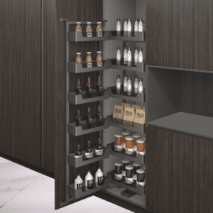 Kitchen Pantry Unit - Soft Close - Glass (With set of 6 + 6 Shelves)