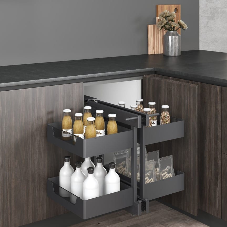 Magic Corner Double Pullout - Glass