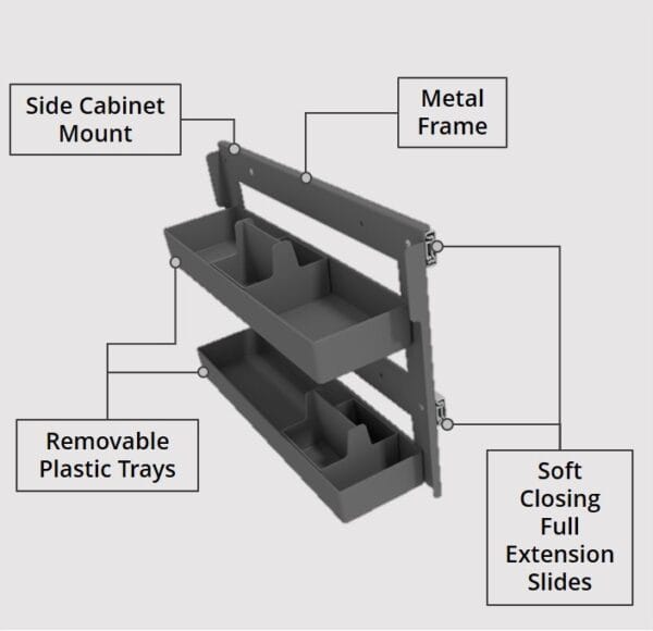 Side Pullout Organizer - 2 Tier