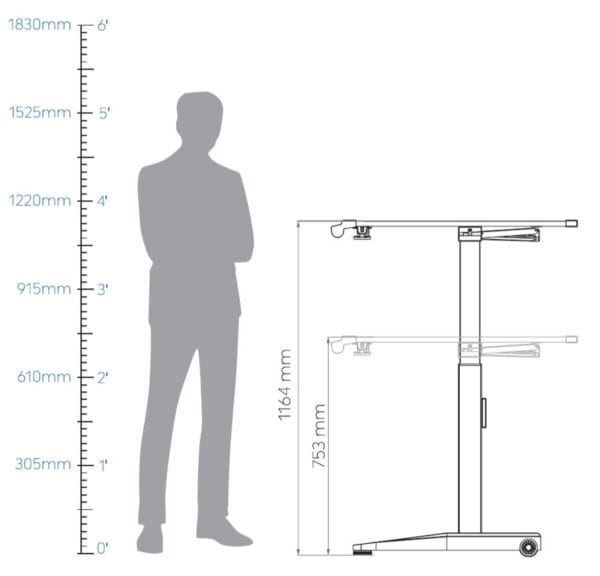 Smart Lift Drawing Table - Gas Lift (With Table Top)